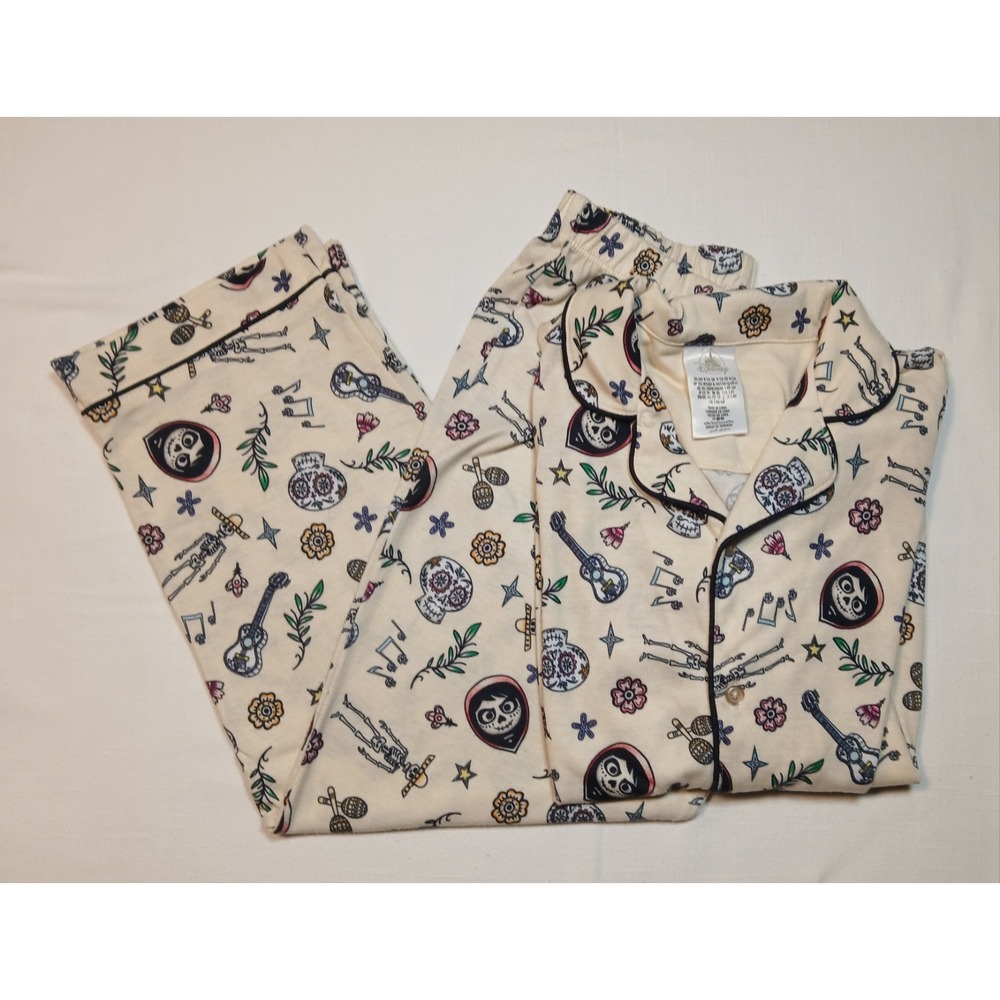 Disney Pixar Coco Kids Pajamas Sleep Set Mixed Size 9/10 Top 7/8 Pants Cream